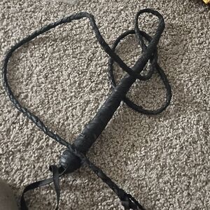 Elegant Black Braided Whip
